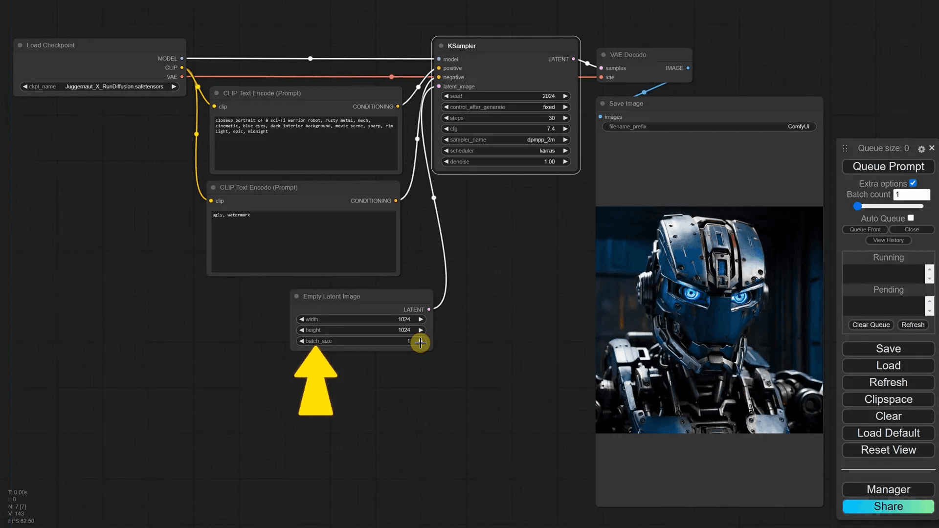 การสร้างภาพด้วย Batch Processing