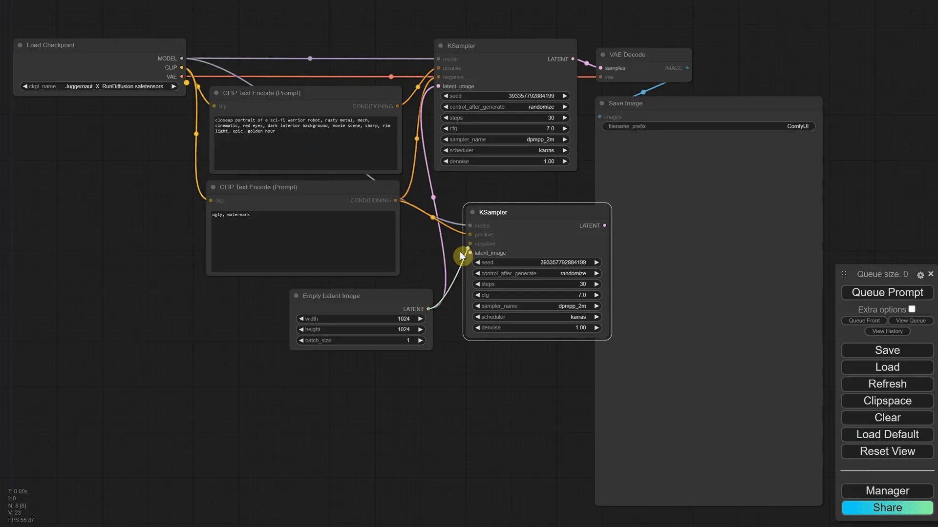 การคัดลอก K Sampler Node