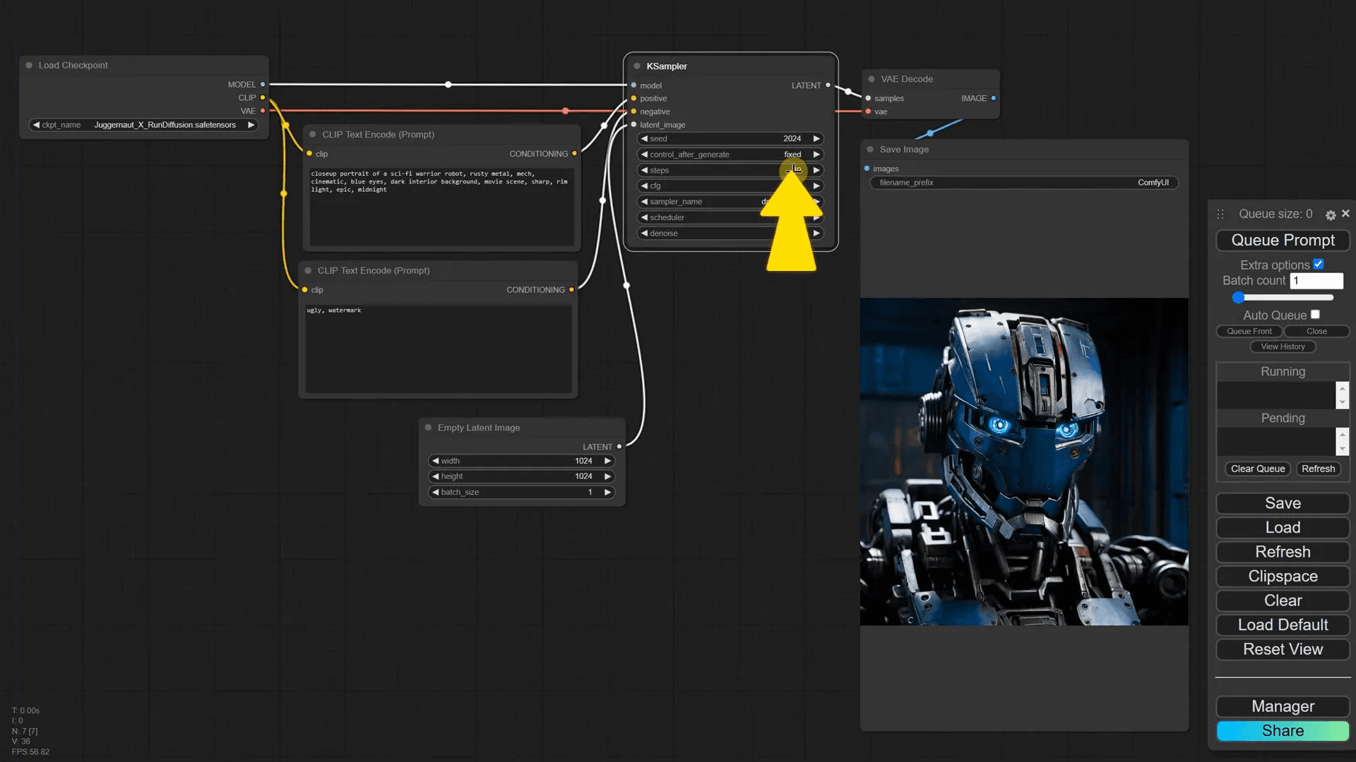 การตั้งค่าใน KSampler