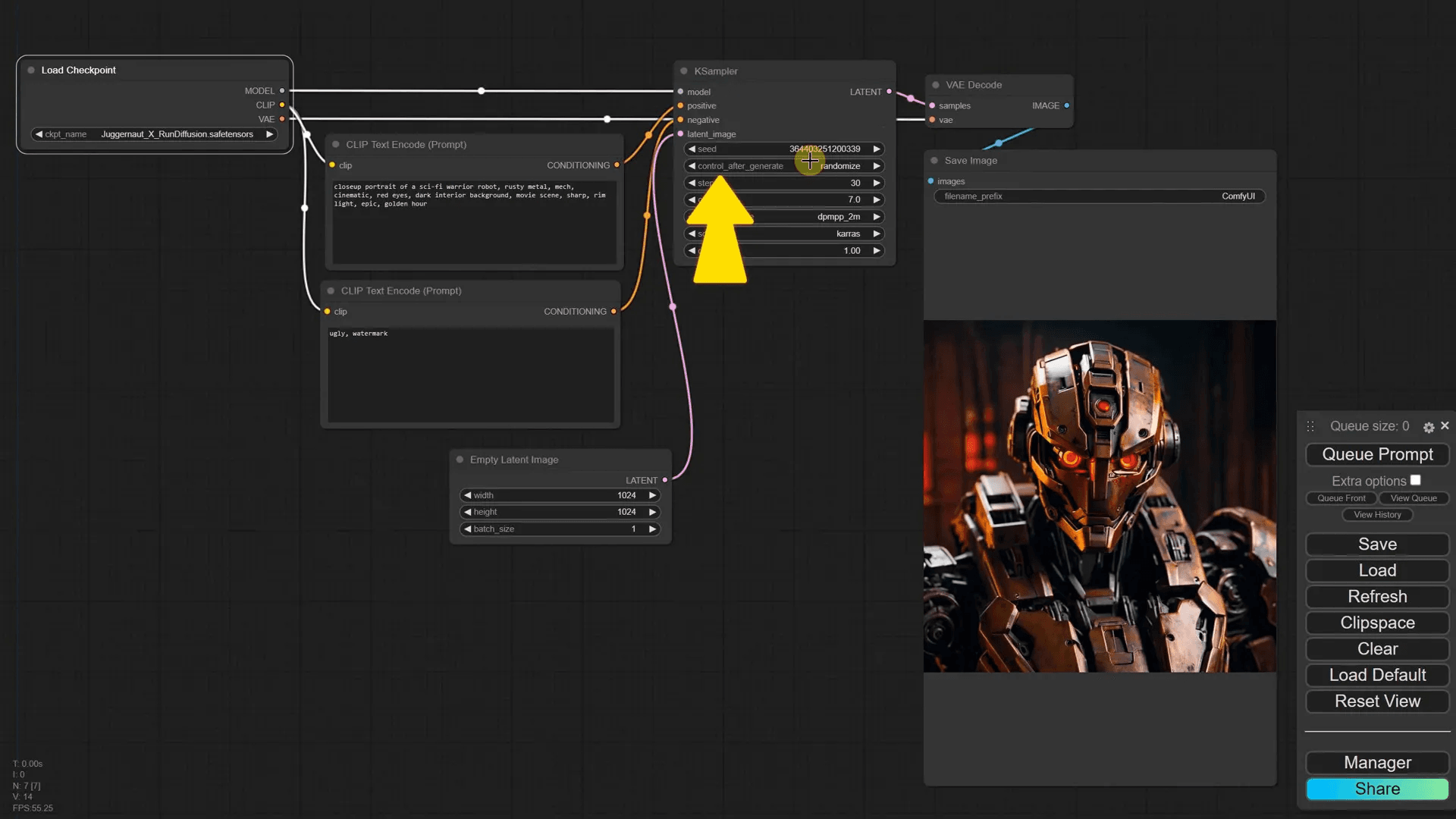 การควบคุม Seed หลังการสร้าง