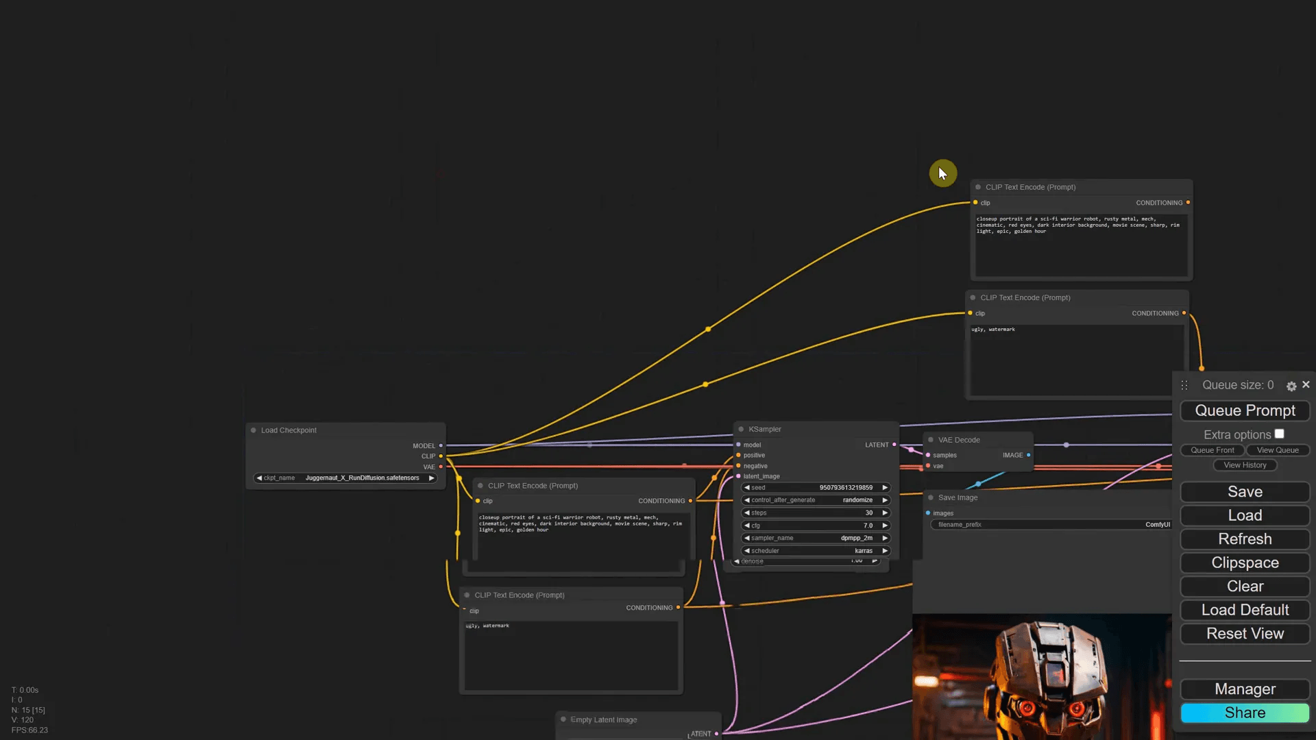 การสร้างภาพที่แตกต่างกันด้วย K Sampler Nodes