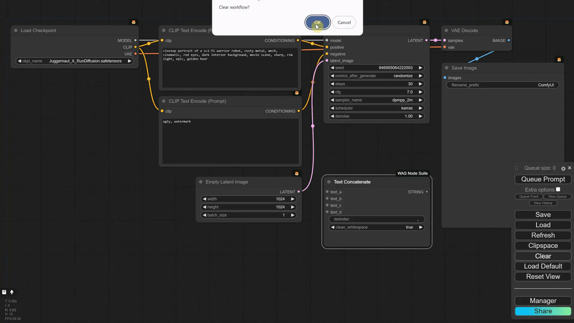 เพิ่ม Text Concatenate Node ลงใน Canvas