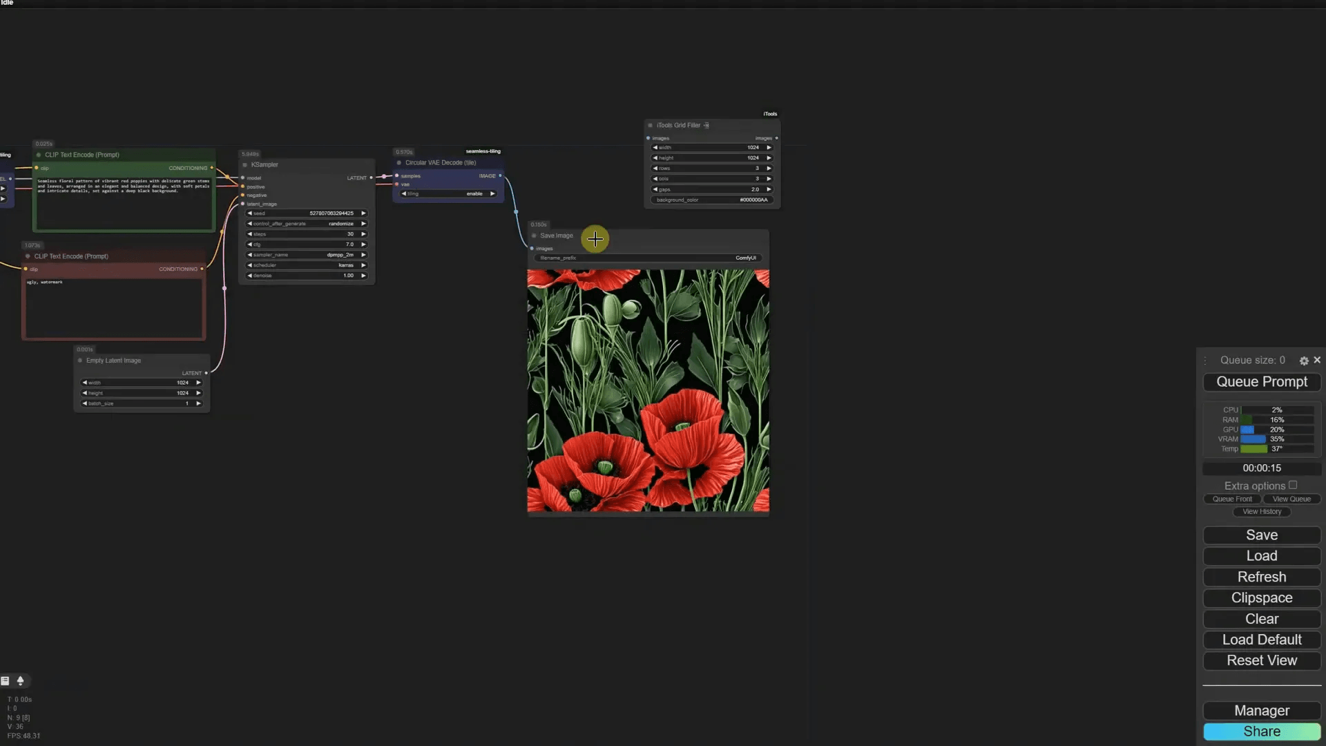 ใช้ Itools Grid Filler Node