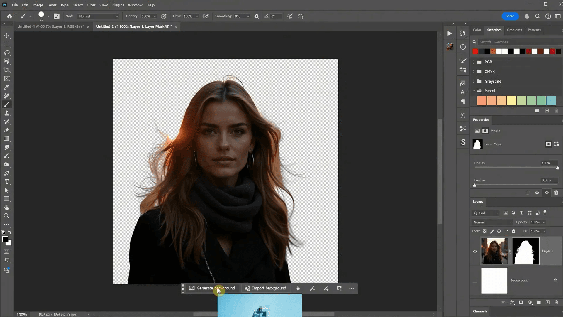 การสร้างพื้นหลังใหม่ใน Photoshop