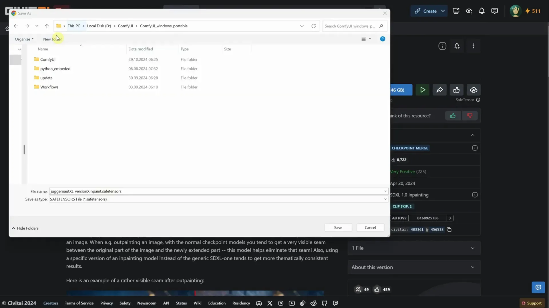 Downloading Inpainting Model