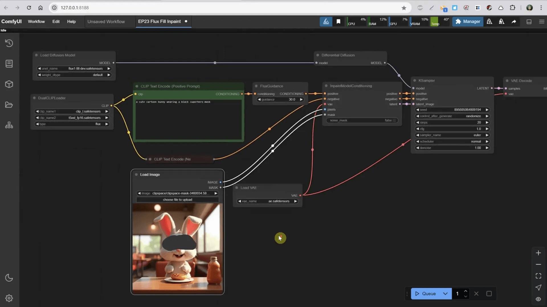 Using Flux Fill in ComfyUI
