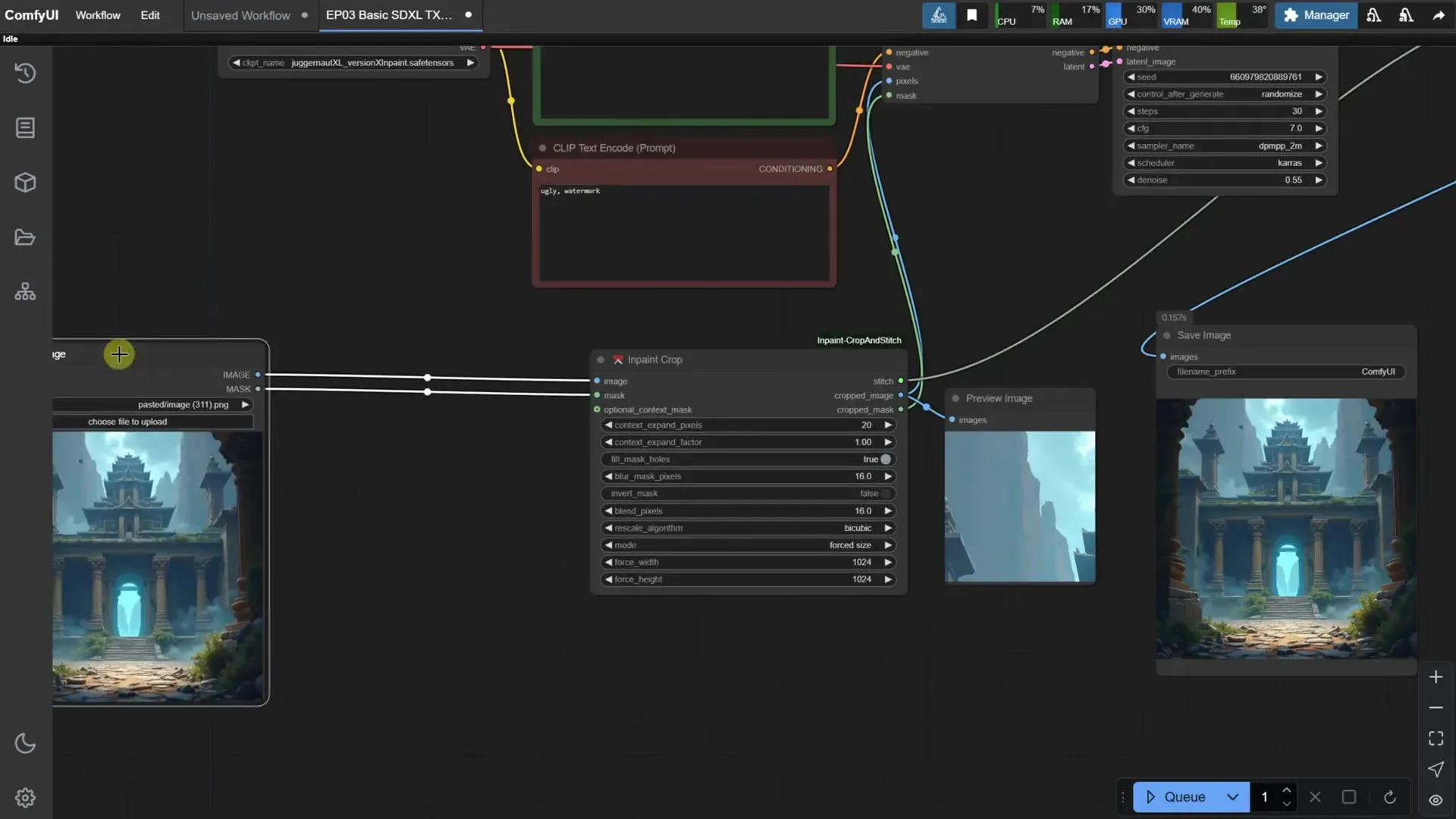 Adding Outpainting Node
