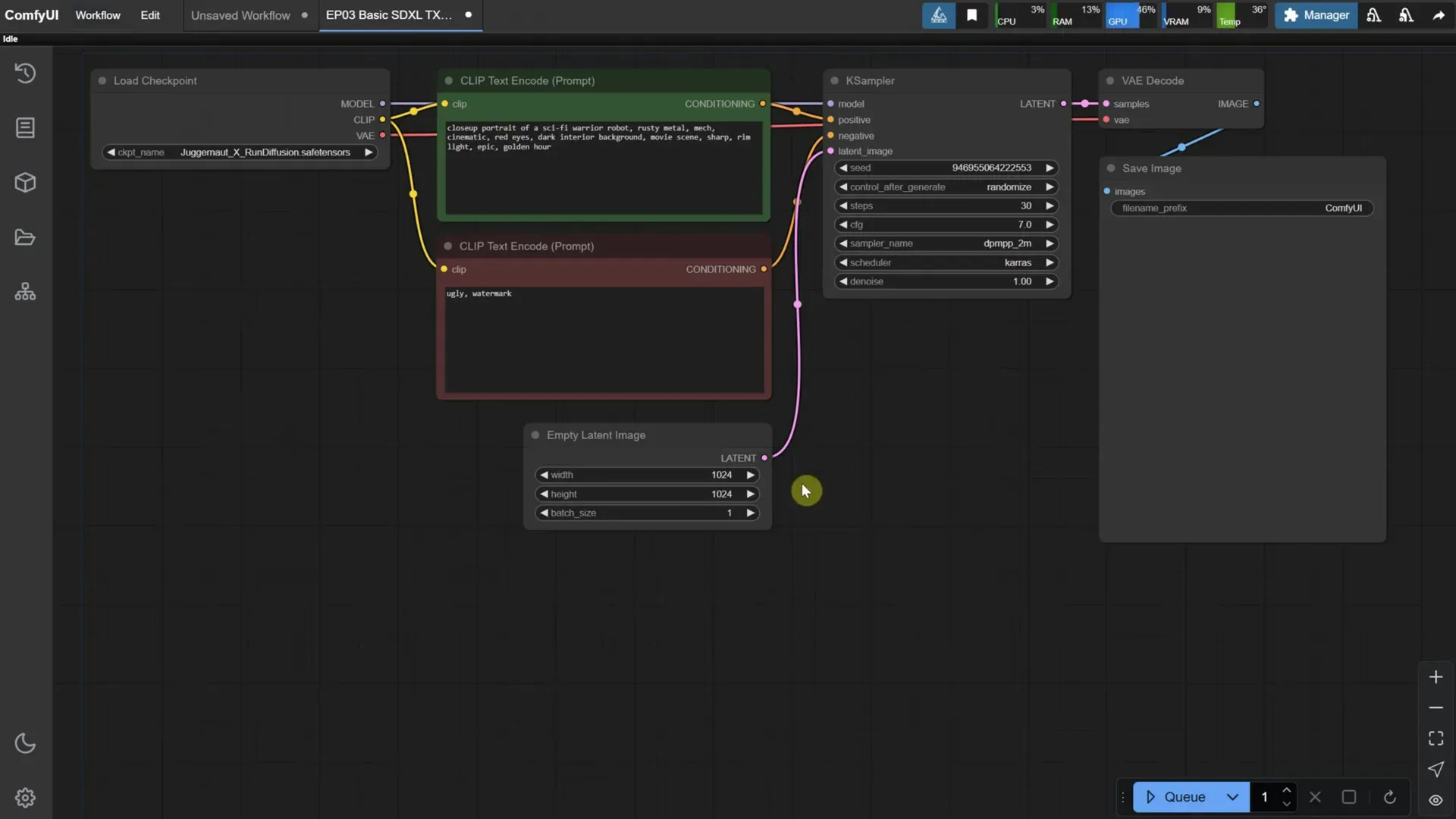 Opening SDXL Workflow