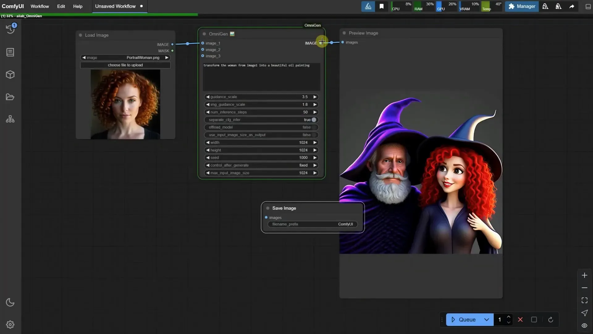 การบันทึกภาพจาก OmniGen
