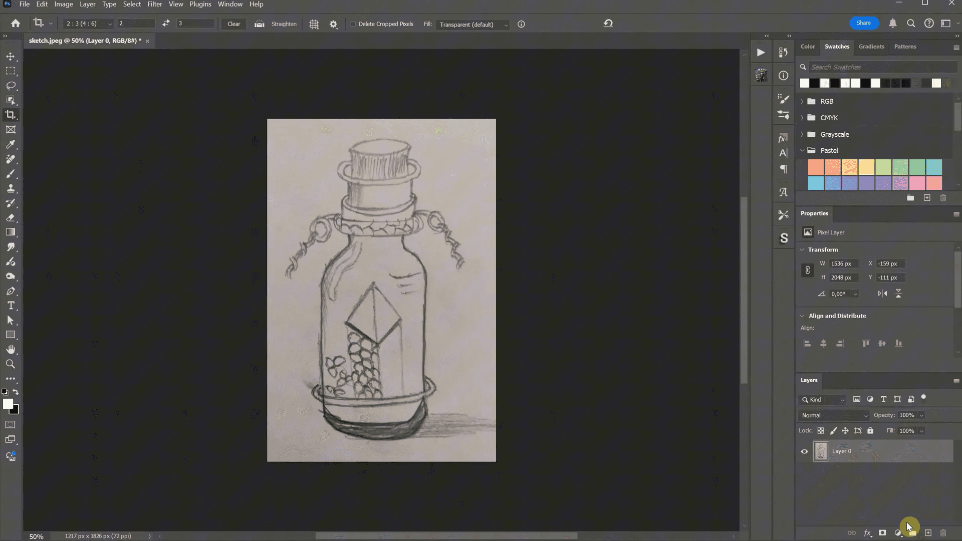 การใช้เครื่องมือ Crop ใน Photoshop