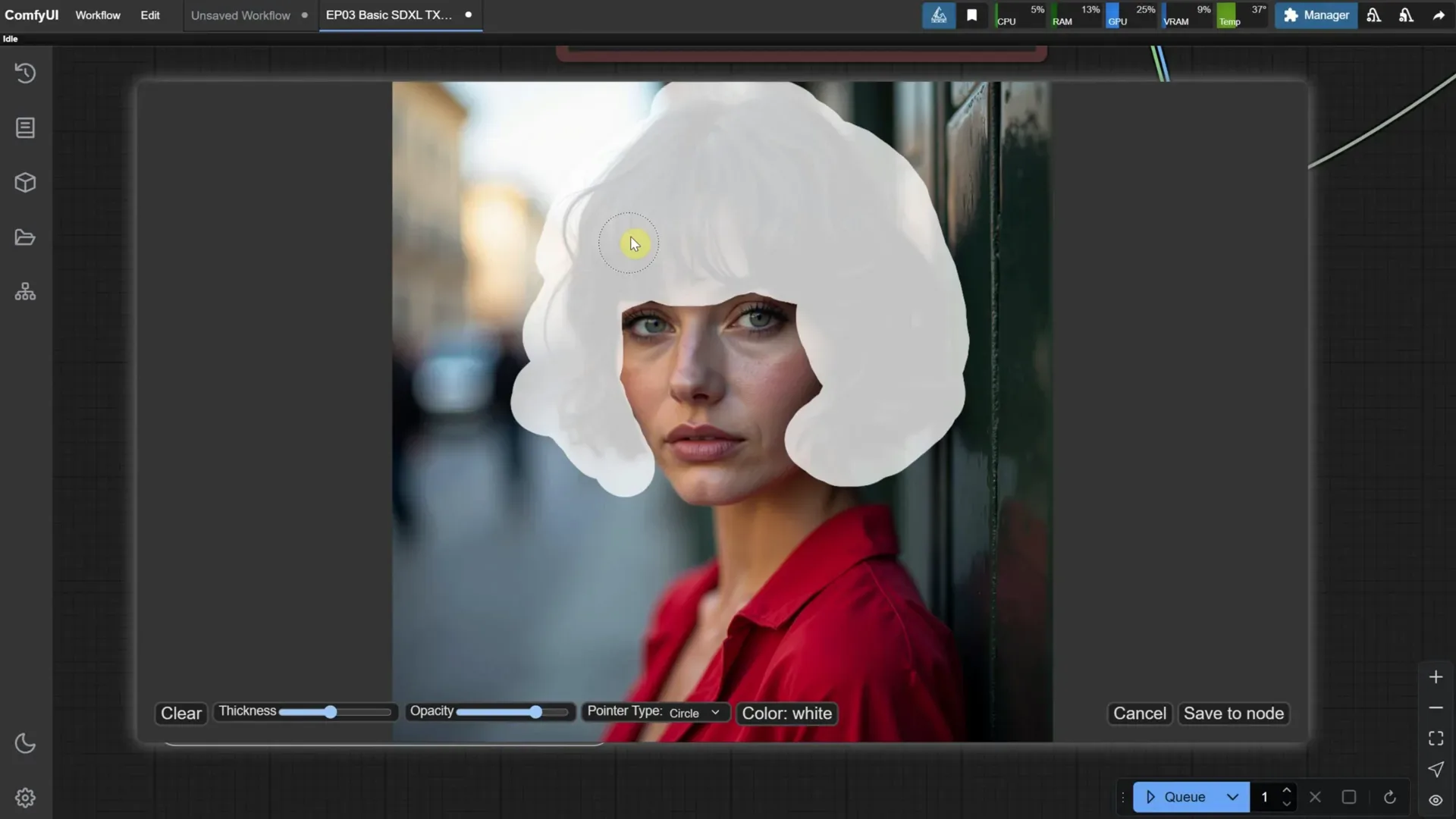 Using Mask Editor to Select Area