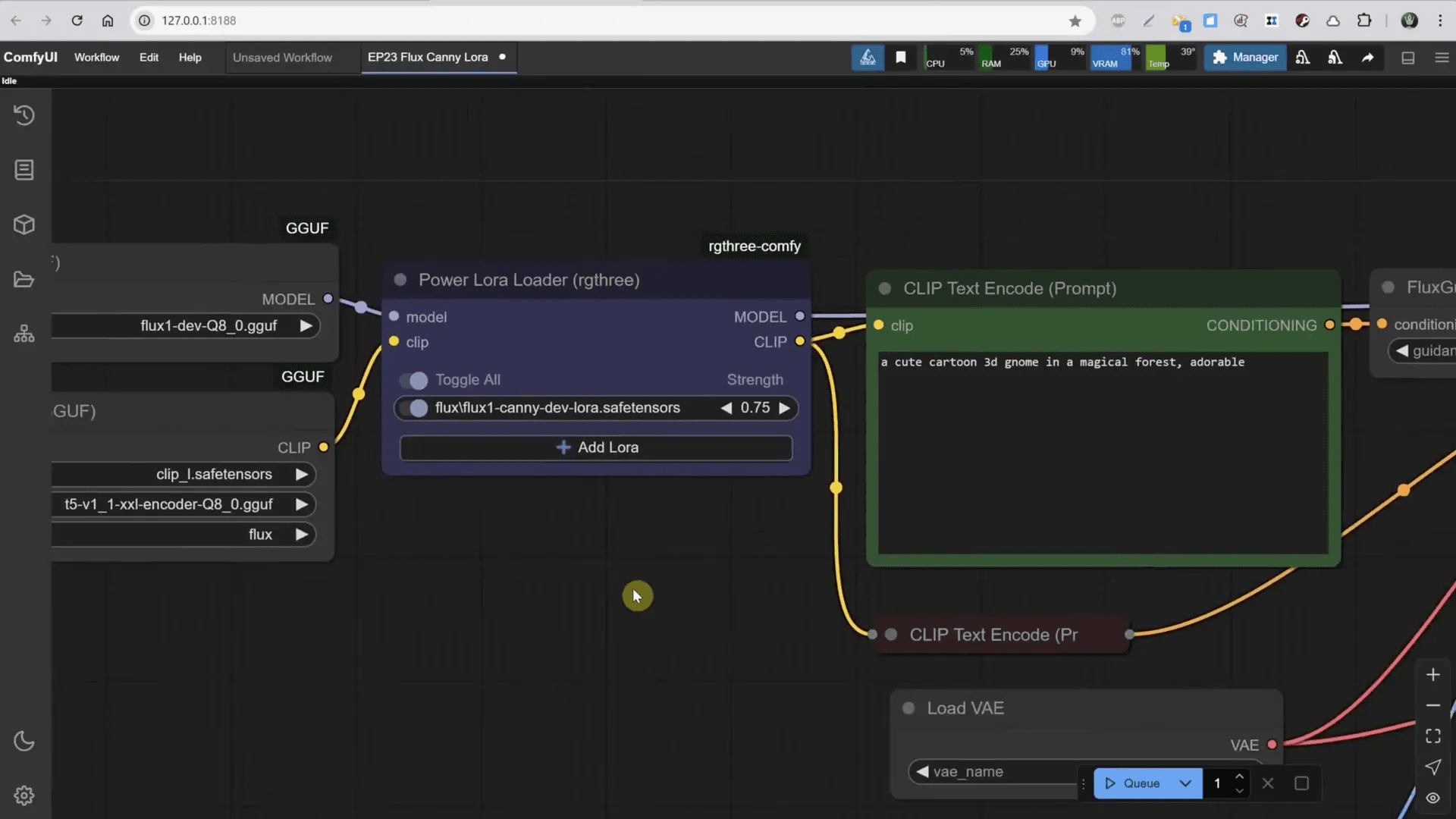 Using Flux Canny and Depth LoRA Models