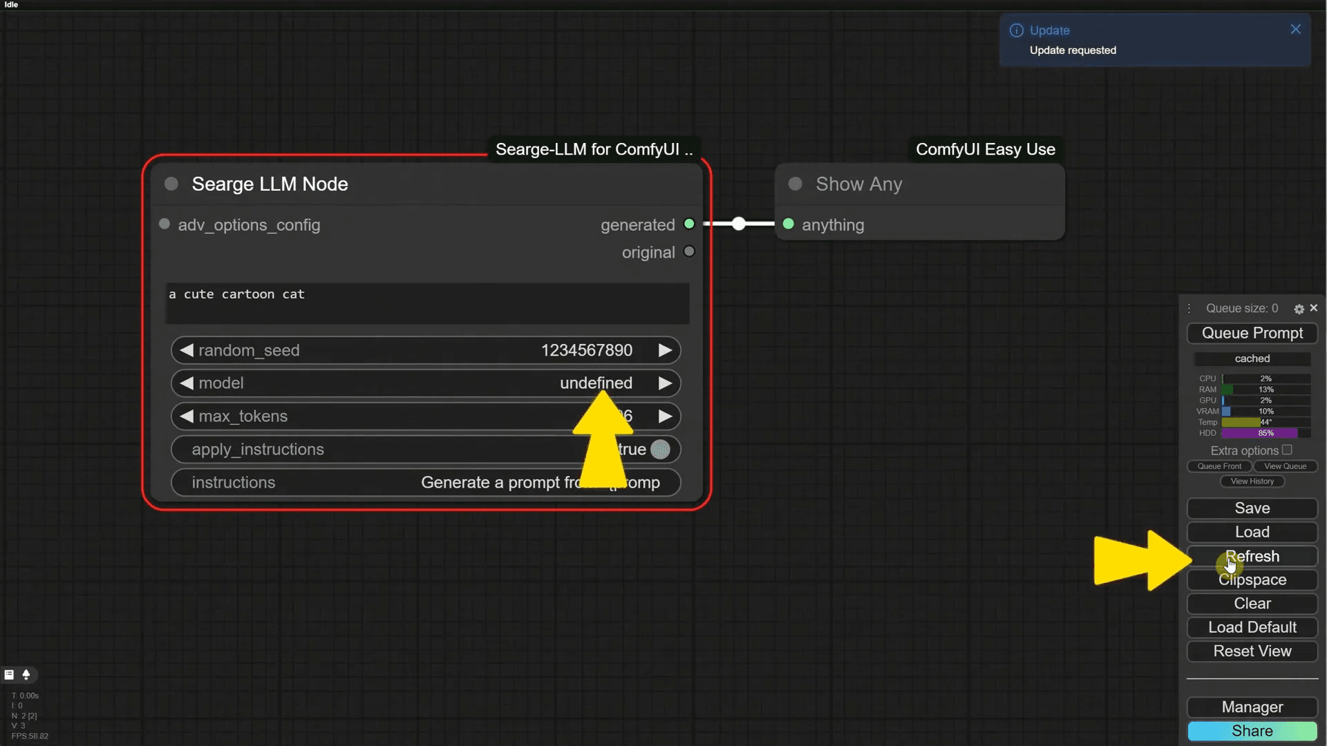 เพิ่มโหนด Surge LLM ลงใน Canvas