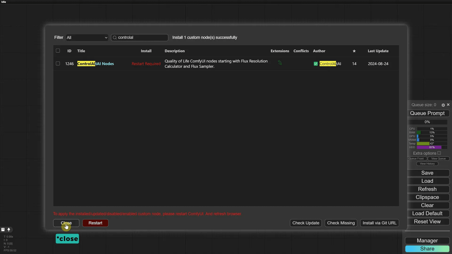 อัปเดต ComfyUI