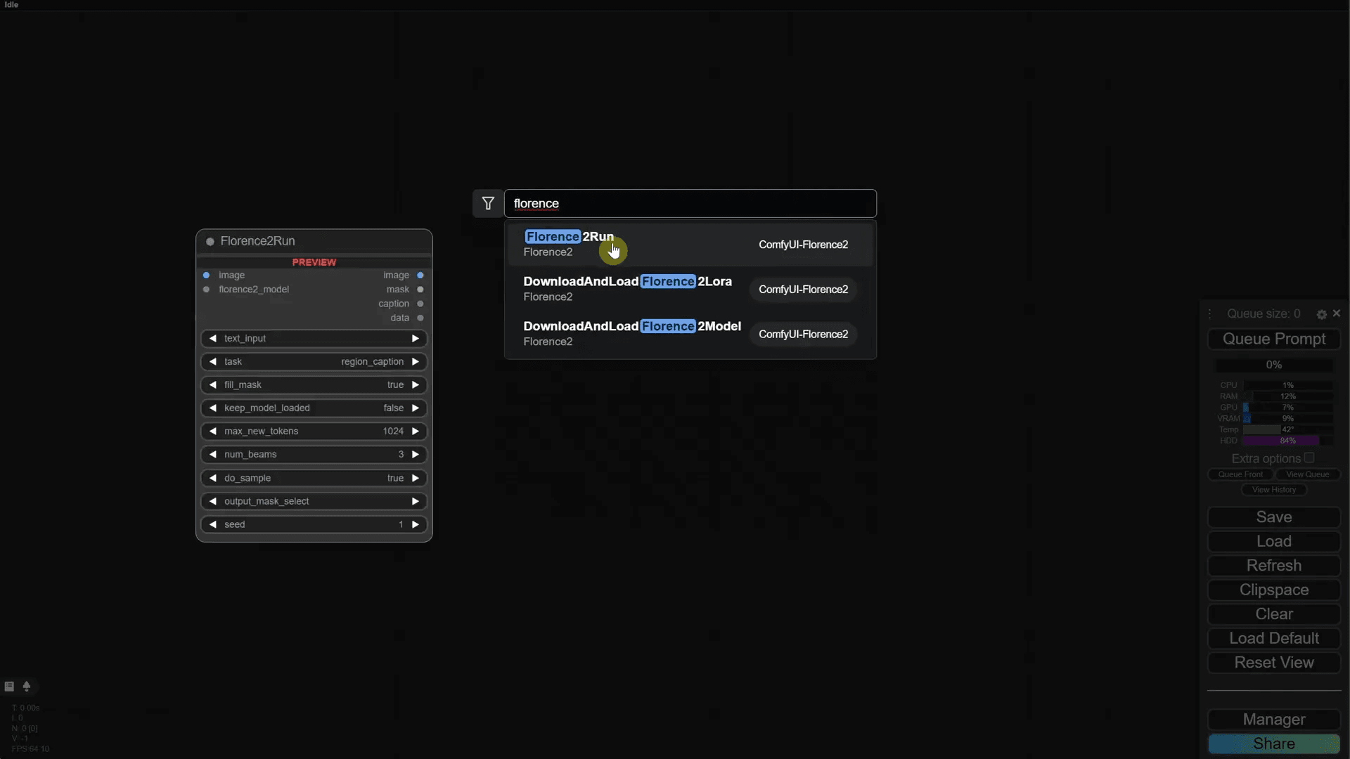 เพิ่มโหนด Florence ลงใน Canvas