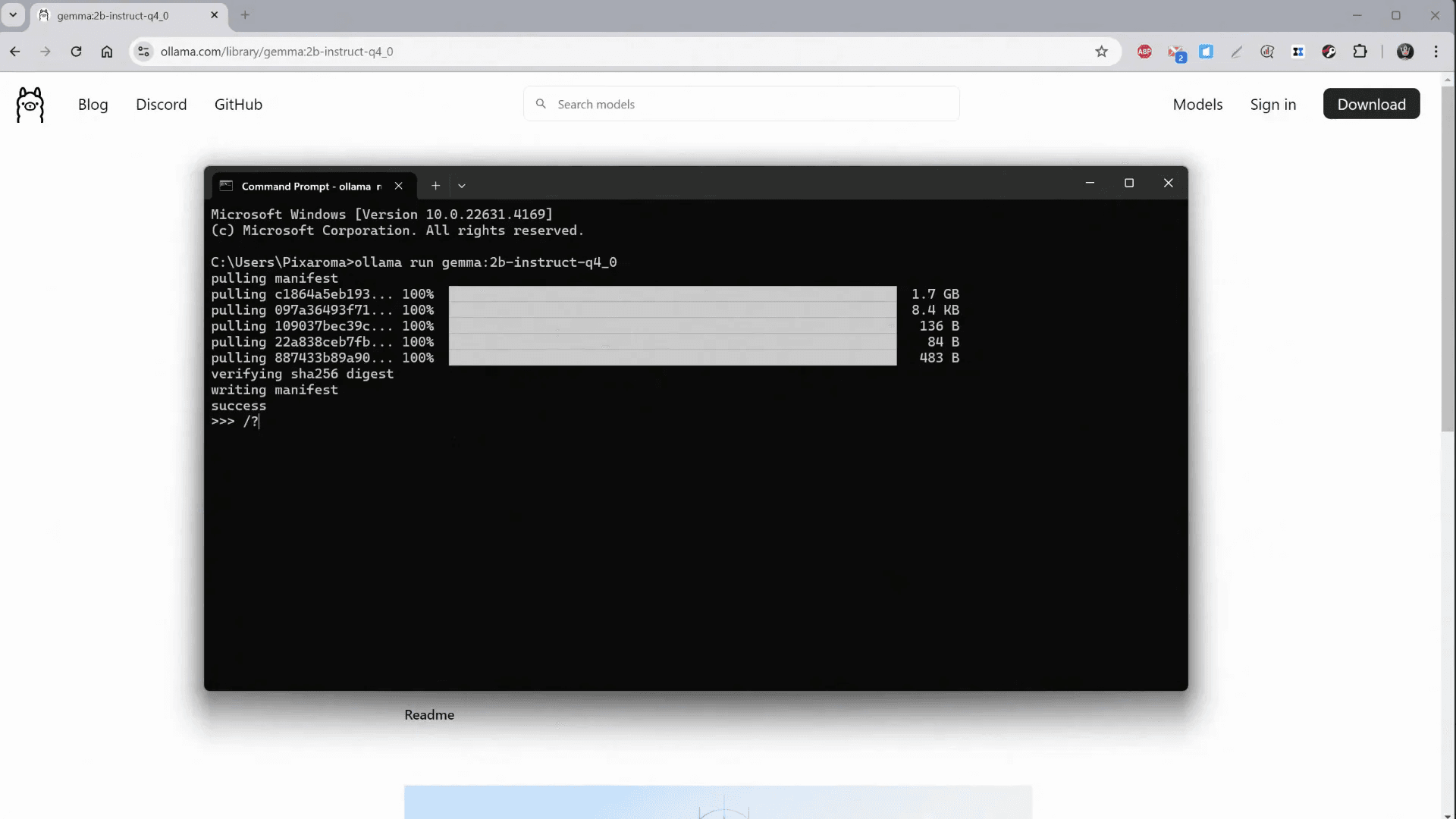 การสื่อสารกับโมเดลใน Ollama