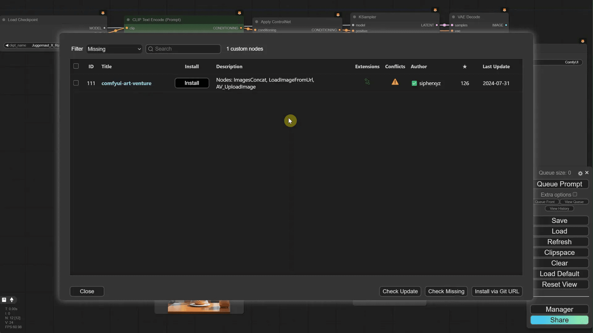 Installing missing custom nodes