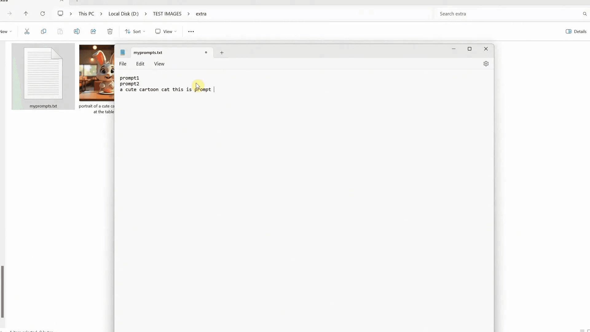 การสร้างไฟล์ Prompt ใหม่