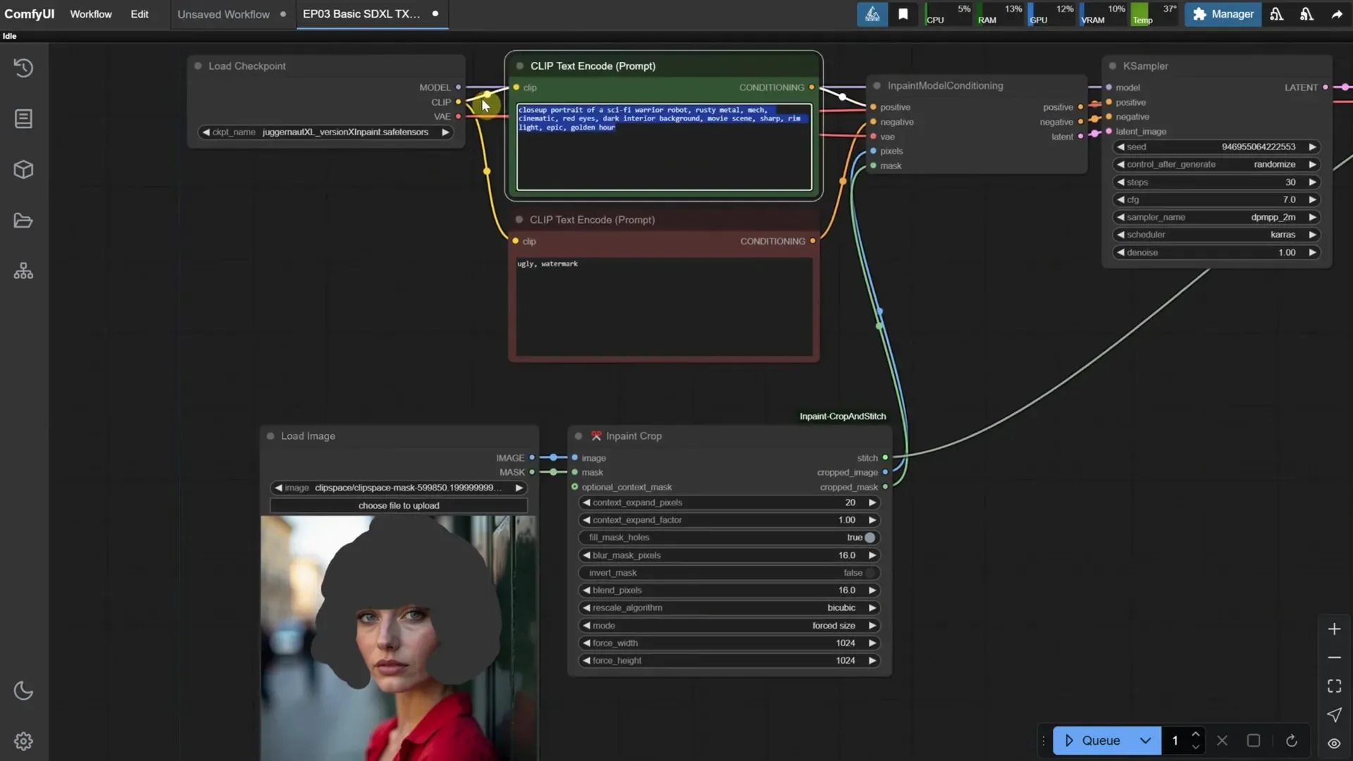 Adding Prompt for Inpainting
