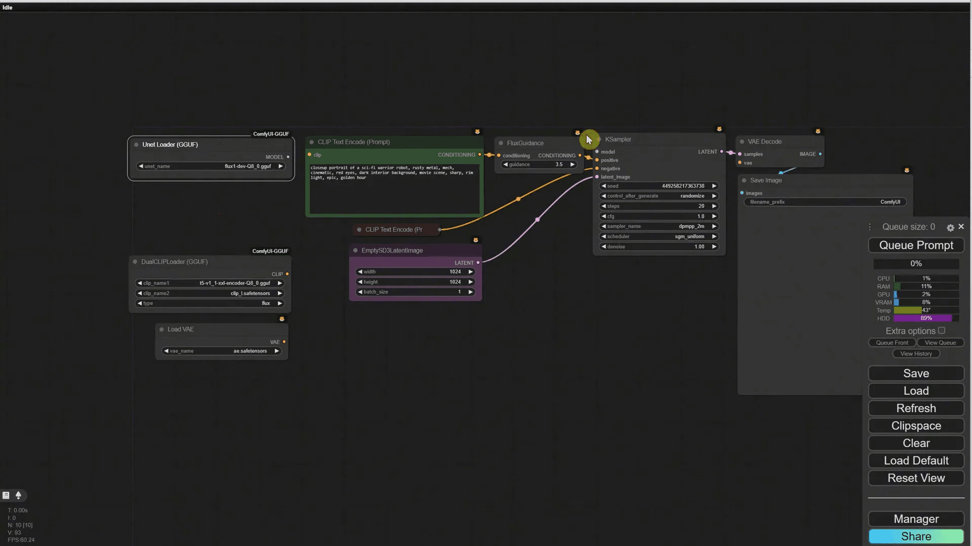 Creating a new workflow with Flux model