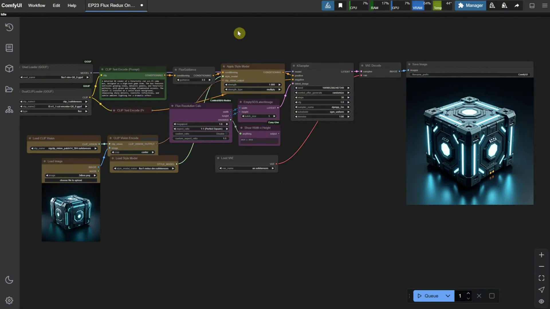 Screenshot of combining commands from multiple images
